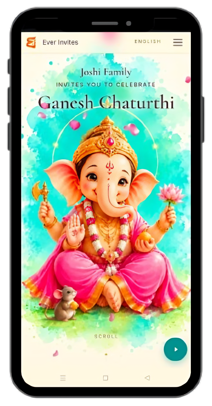Ganesh Utsav invitation shown on a phone